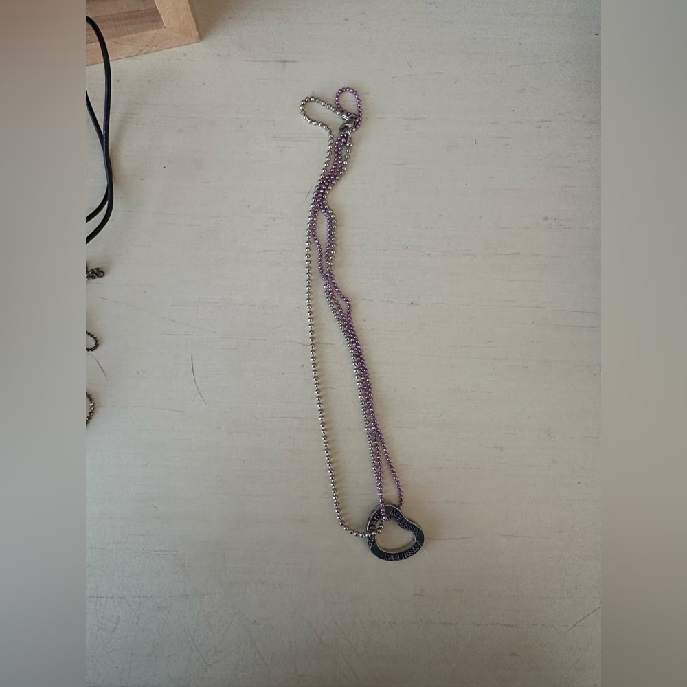 Silver & Purple Heart Necklace ‼️